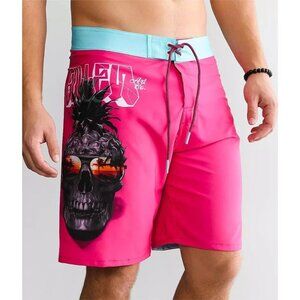 New Sullen Pineapple Paradise Board Shorts Mens 32 Swim 4 Way Stretch Buckle Y2K